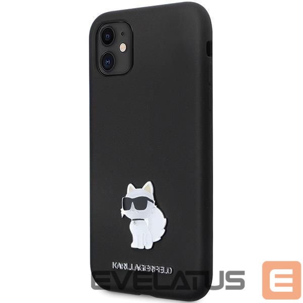 Nugarėlės dėklai Karl Lagerfeld Karl Lagerfeld KLHCN61SMHCNPK case for iPhone 11 / Xr - black Silicone C Metal Pin