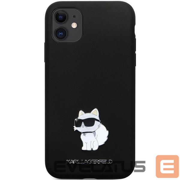 Nugarėlės dėklai Karl Lagerfeld Karl Lagerfeld KLHCN61SMHCNPK case for iPhone 11 / Xr - black Silicone C Metal Pin