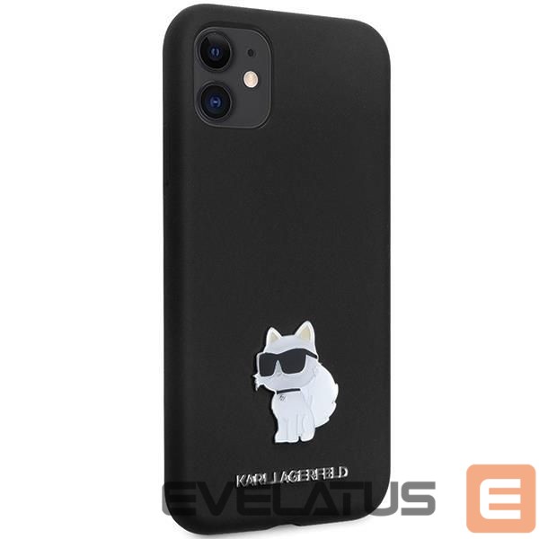 Nugarėlės dėklai Karl Lagerfeld Karl Lagerfeld KLHCN61SMHCNPK case for iPhone 11 / Xr - black Silicone C Metal Pin