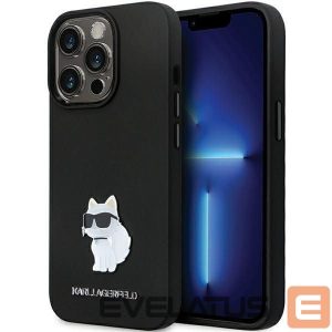 Nugarėlės dėklai Karl Lagerfeld  Karl Lagerfeld KLHCP14LSMHCNPK case for iPhone 14 Pro - black Silicone C Metal Pin 