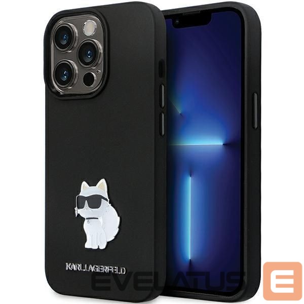 Nugarėlės dėklai Karl Lagerfeld Karl Lagerfeld KLHCP14LSMHCNPK case for iPhone 14 Pro - black Silicone C Metal Pin