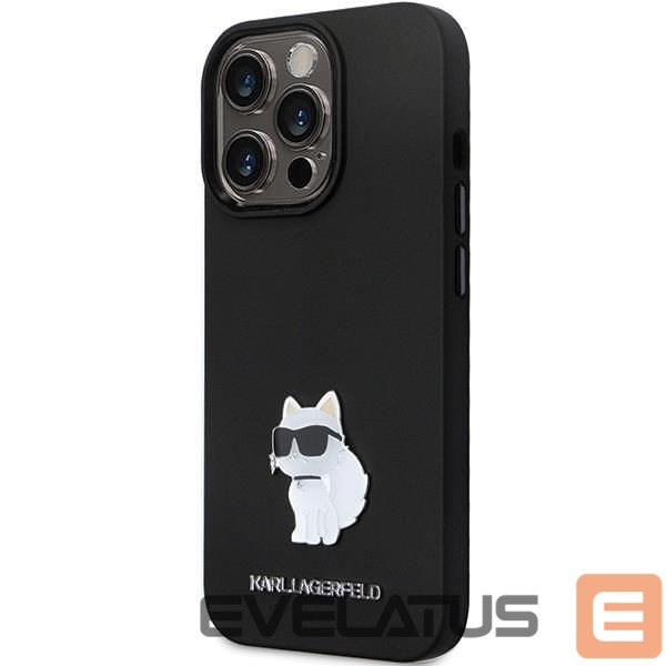 Nugarėlės dėklai Karl Lagerfeld Karl Lagerfeld KLHCP14LSMHCNPK case for iPhone 14 Pro - black Silicone C Metal Pin