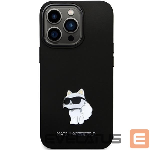 Nugarėlės dėklai Karl Lagerfeld Karl Lagerfeld KLHCP14LSMHCNPK case for iPhone 14 Pro - black Silicone C Metal Pin