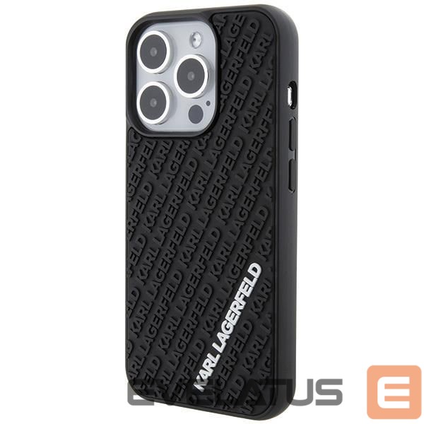 Nugarėlės dėklai Karl Lagerfeld Karl Lagerfeld 3D Rubber Multi Logo case for iPhone 15 Pro - black