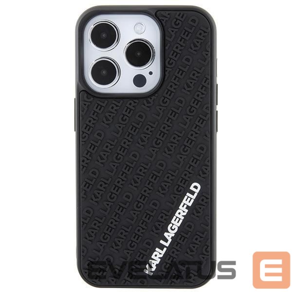 Nugarėlės dėklai Karl Lagerfeld Karl Lagerfeld 3D Rubber Multi Logo case for iPhone 15 Pro - black