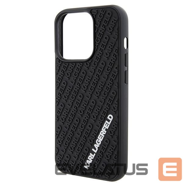 Nugarėlės dėklai Karl Lagerfeld Karl Lagerfeld 3D Rubber Multi Logo case for iPhone 15 Pro - black