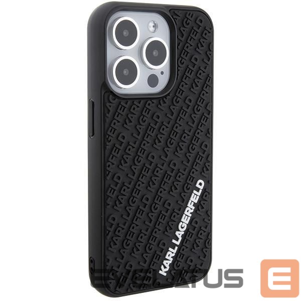 Nugarėlės dėklai Karl Lagerfeld Karl Lagerfeld 3D Rubber Multi Logo case for iPhone 15 Pro - black