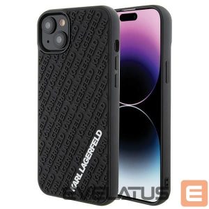 Nugarėlės dėklai Karl Lagerfeld  Karl Lagerfeld 3D Rubber Multi Logo case for iPhone 15 Plus - black 