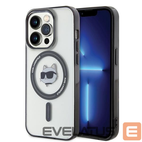 Nugarėlės dėklai Karl Lagerfeld Karl Lagerfeld IML Choupette's Head MagSafe case for iPhone 15 Pro - transparent