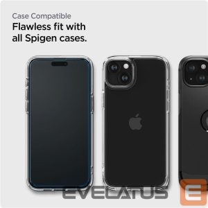Apsauginiai stiklai Spigen - Spigen ALM Glass FC tempered glass for iPhone 15 Plus - black 2 pcs. 