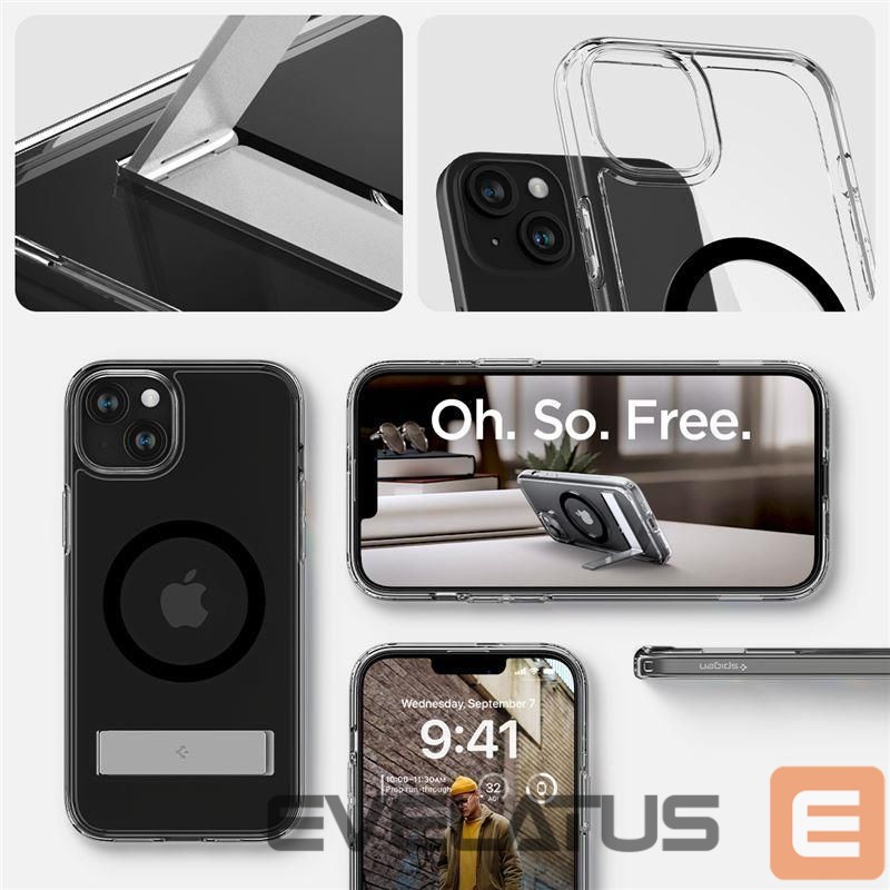 Nugarėlės dėklai Spigen Transparent || Black