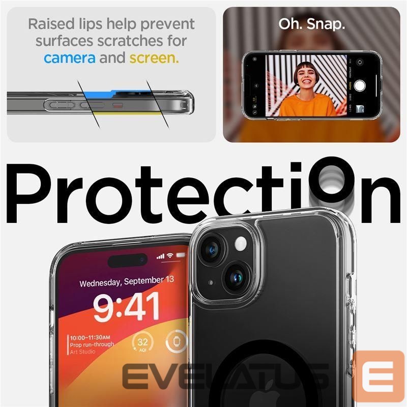 Nugarėlės dėklai Spigen Transparent || Black