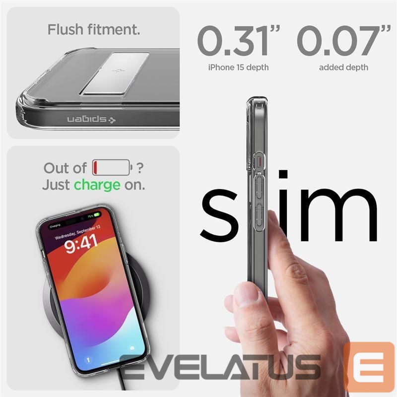 Nugarėlės dėklai Spigen Transparent || Black