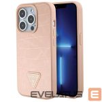 Nugarėlės dėklai Guess  Guess GUHCP15XPCRTHCP iPhone 15 Pro Max pink/pink hardcase Croco Triangle Metal Logo