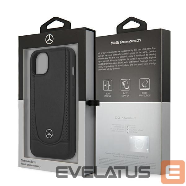 Nugarėlės dėklai Mercedes-Benz Mercedes MEHCP15MARMBK iPhone 15 Plus 6.7" black/black hardcase Leather Urban