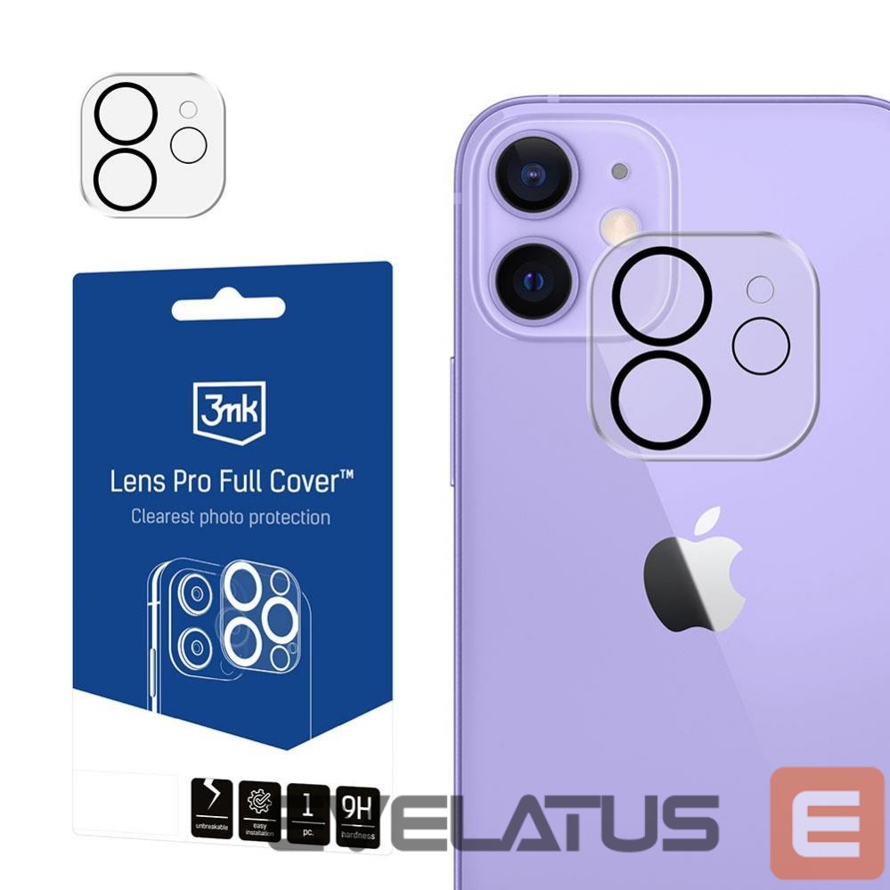 Apsauginiai stiklai 3MK Apple iPhone 12 - 3mk Lens Pro Full Cover