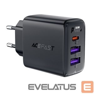Adapteriai Acefast  Acefast A57 PD 35W GaN charger 2 x USB-A + USB-C with 3 ports - black 