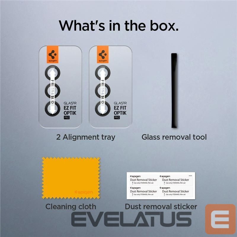 Nugarėlės dėklai Spigen Spigen Glas.tR EZ Fit Optik Camera Protector for Samsung Galaxy S23 FE - Black 2 pcs.