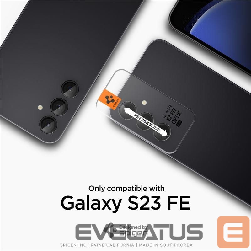 Nugarėlės dėklai Spigen Spigen Glas.tR EZ Fit Optik Camera Protector for Samsung Galaxy S23 FE - Black 2 pcs.
