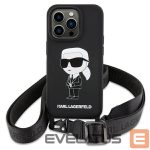 Nugarėlės dėklai Karl Lagerfeld  Karl Lagerfeld KLHCP15SSCBSKNK iPhone 15 6.1" hardcase black/black Crossbody Silicone Ikonik 