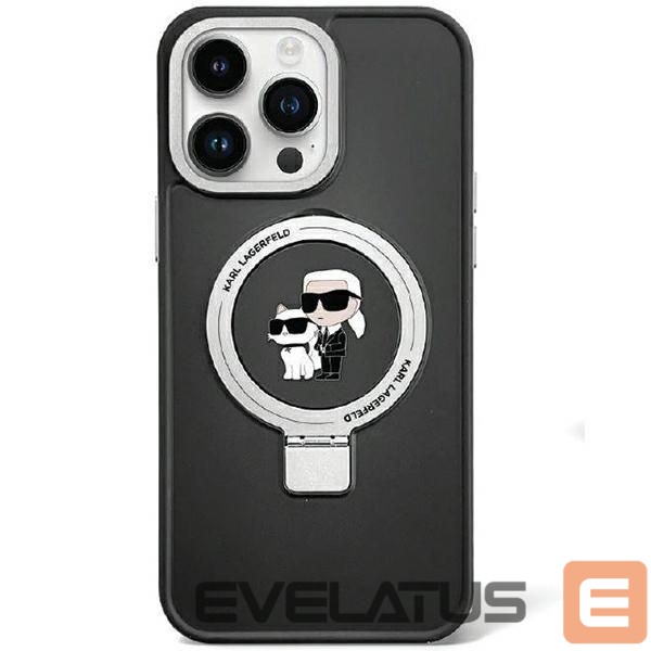 Nugarėlės dėklai Karl Lagerfeld Karl Lagerfeld KLHMP13LHMRSKCK iPhone 13 Pro 6.1" black/black hardcase Ring Stand Karl&Choupette MagSafe