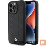 Nugarėlės dėklai BMW  BMW Leather Diamond Pattern case for iPhone 15 Pro - black 