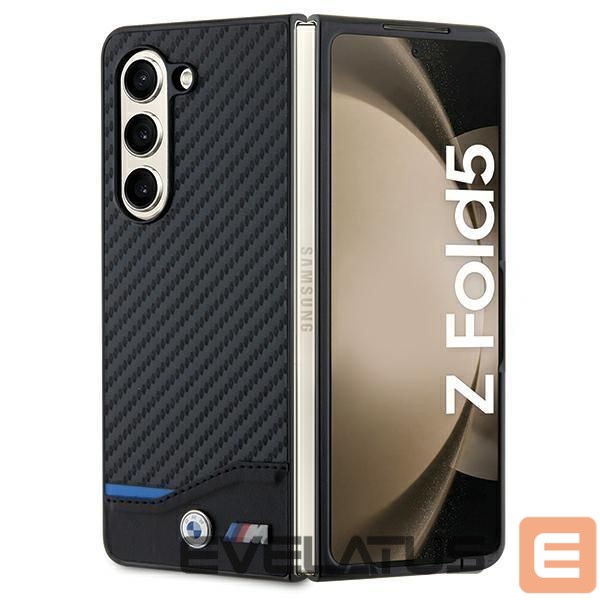 Nugarėlės dėklai BMW BMW Leather Carbon case for Samsung Galaxy Z Fold 5 - black