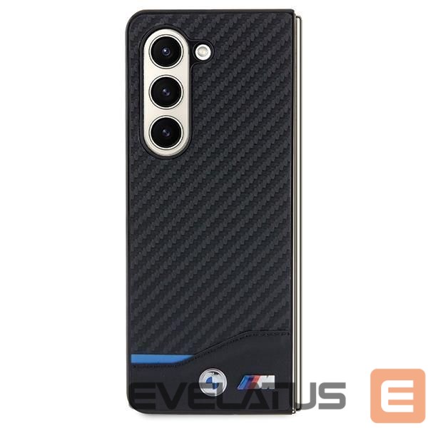 Nugarėlės dėklai BMW BMW Leather Carbon case for Samsung Galaxy Z Fold 5 - black