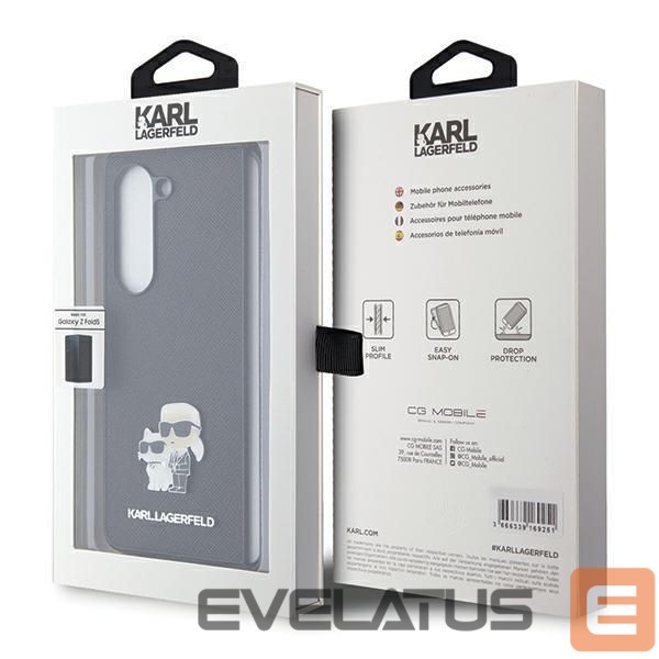Nugarėlės dėklai Karl Lagerfeld Karl Lagerfeld Saffiano Karl&Choupette Pin case for Samsung Galaxy Z Fold 5 - black