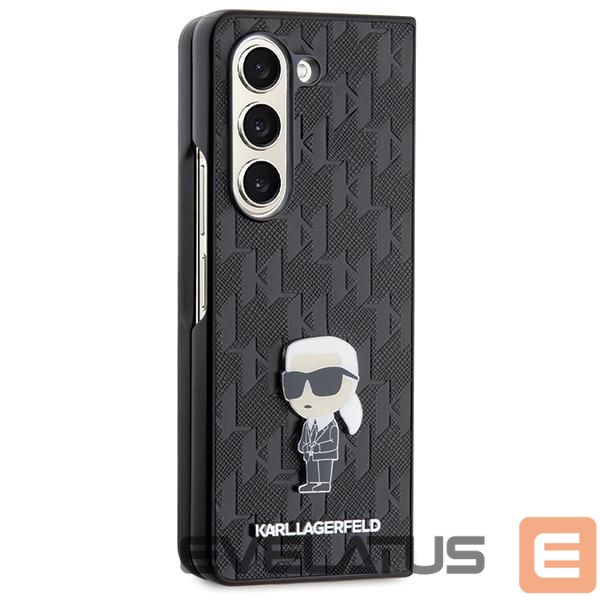 Nugarėlės dėklai Karl Lagerfeld Karl Lagerfeld Saffiano Monogram Ikonik Pin case for Samsung Galaxy Z Fold 5 - black