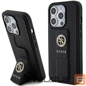 Nugarėlės dėklai Guess  Guess Grip Stand 4G Saffiano Strass case for iPhone 15 Pro Max - black 