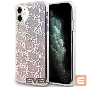 Nugarėlės dėklai Hello Kitty  Hello Kitty IML Gradient Electrop Crowded Kitty Head Case for iPhone 11 / Xr - Pink 