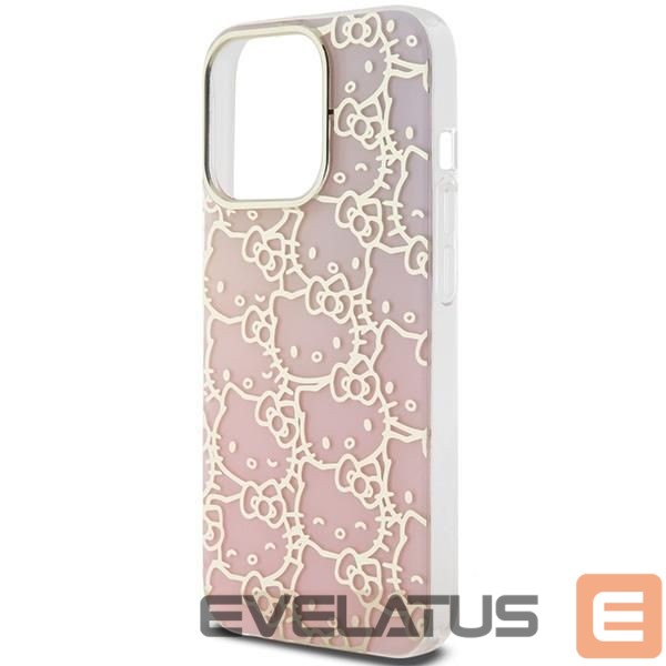 Nugarėlės dėklai Hello Kitty Hello Kitty IML Gradient Electrop Crowded Kitty Head case for iPhone 13 Pro / 13 - pink