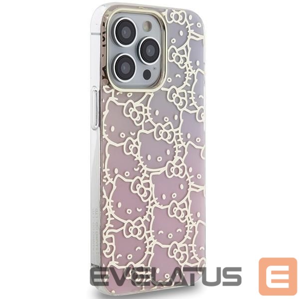 Nugarėlės dėklai Hello Kitty Hello Kitty IML Gradient Electrop Crowded Kitty Head Case for iPhone 14 Pro Max - Pink