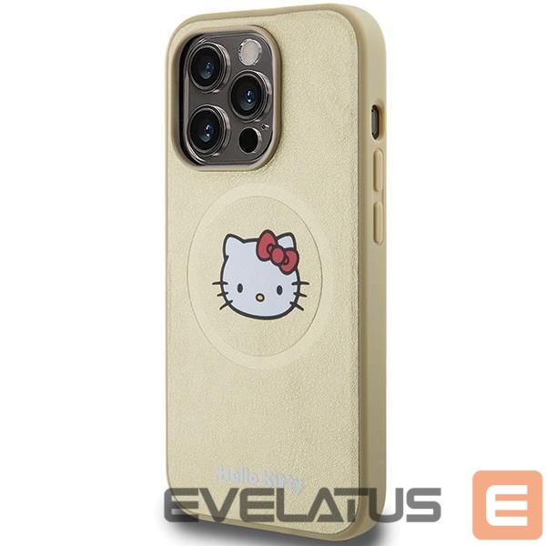 Nugarėlės dėklai Hello Kitty Hello Kitty Leather Kitty Head MagSafe case for iPhone 13 Pro Max - gold