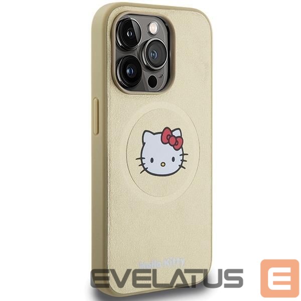 Nugarėlės dėklai Hello Kitty Hello Kitty Leather Kitty Head MagSafe case for iPhone 14 Pro - gold