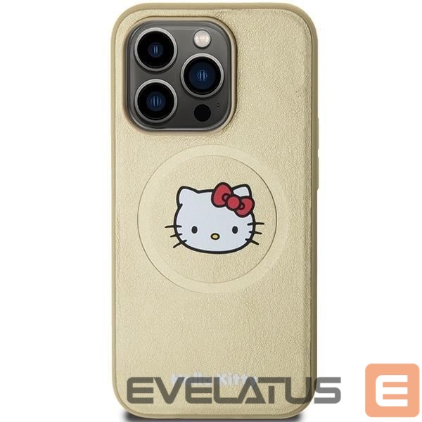 Nugarėlės dėklai Hello Kitty Hello Kitty Leather Kitty Head MagSafe case for iPhone 14 Pro - gold