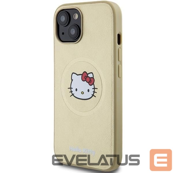 Nugarėlės dėklai Hello Kitty Hello Kitty Leather Kitty Head MagSafe case for iPhone 14 - gold