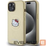 Nugarėlės dėklai Hello Kitty  Hello Kitty Leather Kitty Head MagSafe case for iPhone 15 - gold 