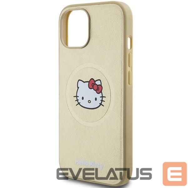 Nugarėlės dėklai Hello Kitty Hello Kitty Leather Kitty Head MagSafe case for iPhone 15 - gold
