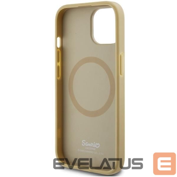 Nugarėlės dėklai Hello Kitty Hello Kitty Leather Kitty Head MagSafe case for iPhone 15 - gold