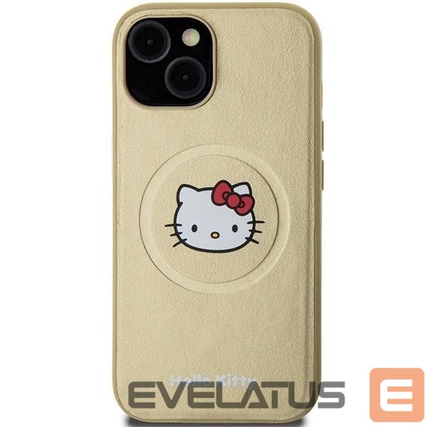 Nugarėlės dėklai Hello Kitty Hello Kitty Leather Kitty Head MagSafe case for iPhone 15 - gold