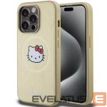 Nugarėlės dėklai Hello Kitty  Hello Kitty Leather Kitty Head MagSafe case for iPhone 15 Pro Max - gold 
