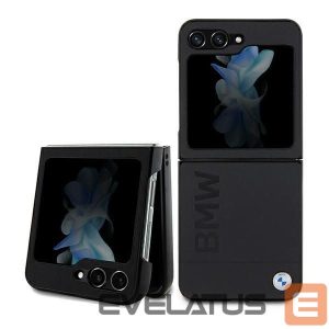 Nugarėlės dėklai BMW  BMW Leather Hot Stamp case for Samsung Galaxy Z Flip 5 - black 