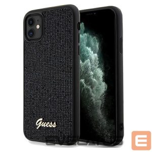 Nugarėlės dėklai Guess  Guess Disco Metal Script case for iPhone 11 / Xr - black