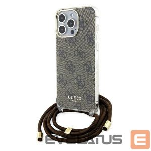 Nugarėlės dėklai Guess  Guess Crossbody Cord 4G Print case for iPhone 15 Pro Max - brown
