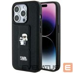 Nugarėlės dėklai Karl Lagerfeld  Karl Lagerfeld Gripstand Saffiano Karl&Choupette Pins case for iPhone 13 Pro / 13 - black 