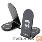 Adapteriai Karl Lagerfeld  Karl Lagerfeld Ikonik MagSafe 15W inductive charger, foldable 2in1 - black 