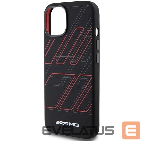 Nugarėlės dėklai Mercedes-Benz AMG Silicone Large Rhombuses Pattern MagSafe Case for iPhone 15 Plus / 14 Plus - Black