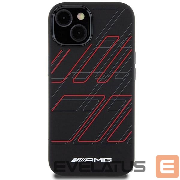 Nugarėlės dėklai Mercedes-Benz AMG Silicone Large Rhombuses Pattern MagSafe Case for iPhone 15 Plus / 14 Plus - Black